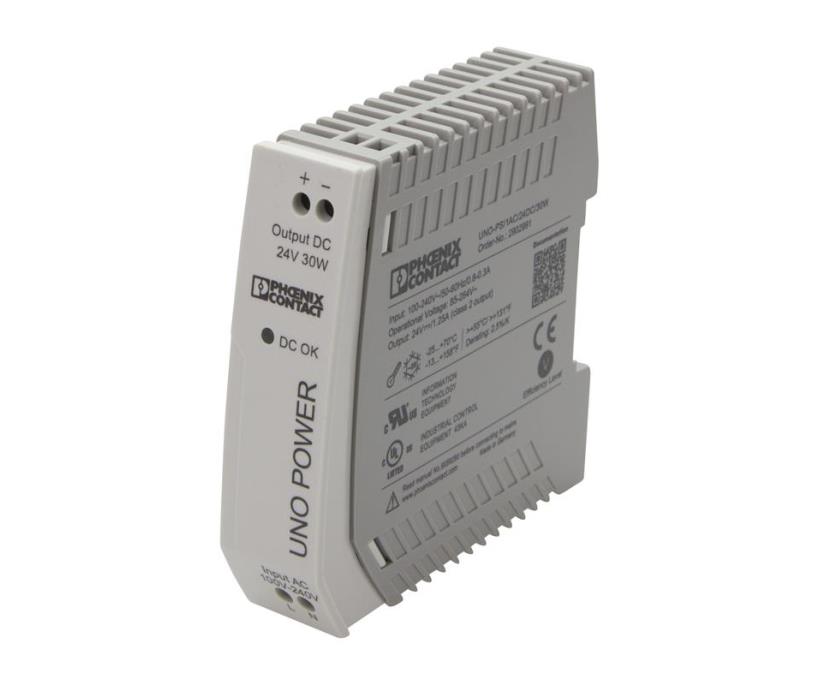 Power supply for DIN rail mounting, input: 1-phase, output: 24 V DC/30 W UNO-PS/1AC/24DC/ 30W 290299